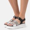 Gabor Sandalias Con Plataforma - Silber/Stone/Schwarz