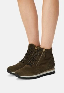 Gabor Comfort Botines Con Cordones - Oliv/Gold