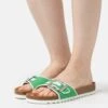 Gabor Sandalias Planas - Verde/Weiß