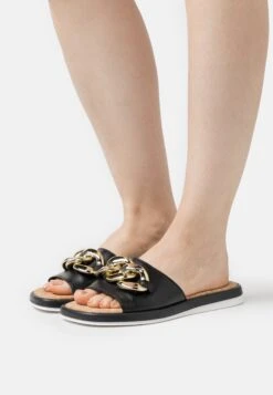 Gabor Sandalias Planas - Schwarz/Gold